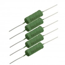 5 Pcs 5 Watt 0.5 Ohm 5% Fixed Wire Wound Power Resistor Resistance