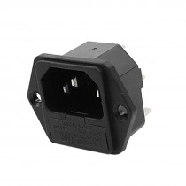 Blk IEC320 C14 Inlet Male Power Plug Socket AC 250V 10A w 3 Pin Terminals
