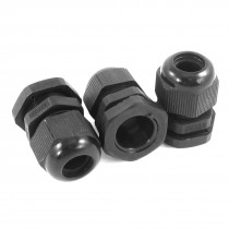 3 Pcs Black PG13.5 Plastic Connector Glands for 6mm-10mm Cable