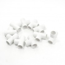 10 Pcs 16mm Hole 3 Ways White PVC Pipe Tee Shaped Connectors Fittings