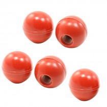5 Pcs Ball Shape Machine Control Handle Red Threaded Knob 42mm Dia 12mm Bore