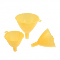 Yellow Hard Plastic 3.7" 3.1" 2.5" Dia Filter Funnels 3 in 1 Set