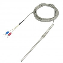 E Type 100x5mm 800C Probe Thermocouple Temperature Sensor Cable 3 Meters