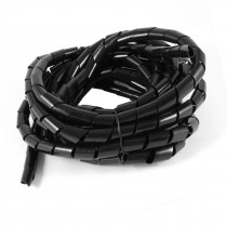 5Meter Long PE Polyethylene 14mm Spiral Cable Wire Wrap Tube Black