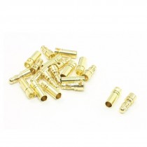 10 Pairs Gold Tone Metal Banana Bullet Plug Male Female Connector 3.5mm