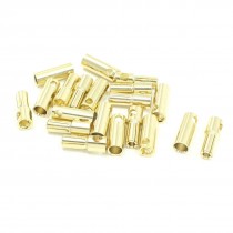 10 Pairs Gold Tone Metal 5.5mm Dia Banana Bullet Plug Connectors