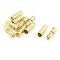 5 Pairs Gold Tone Metal RC Battery Plug Female Male Connector 5mm