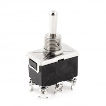 Electrical 3 Positions ON/OFF/ON DPDT Toggle Switch Black Silver Tone