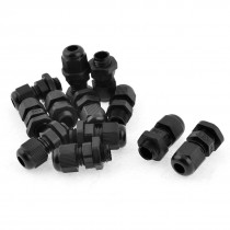 12 Pcs Plastic Waterproof Connector 4-7mm Dia Cable Gland PG7 Black