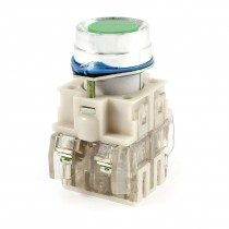 AC 220V 4.5A 1NO+1NC DPST Green Momentary Pushbutton Switch