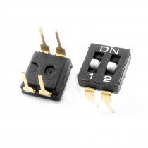 2PCS Black 2 Position 2.54mm Pitch 4 Pin IC Type DIP Switches