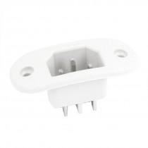 White Case 3 Pins Flat Head C14 Male Plug Power Inlet Socket AC 250V 10A