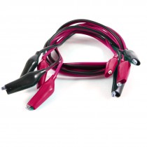 2 Pcs 75cm Length Alligator Test Probe Cable Clamp Black Red