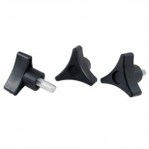 Screw On Type 8mm Male Thread 42mm Height Star Knob 3 Pcs