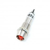 Silver Tone 8mm Thread Metal Case Red Light Signal Indicator Lamp DC 24V