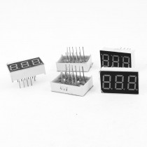 5 Pcs Common Cathode 12-Pin 3 Bit 7 Segment 0.36" Red LED Display Digital Tube