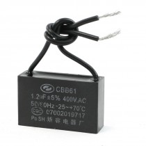 AC 400V 1.2uF 50/60Hz Wired Polypropylene Film CBB61 SH Motor Capacitor