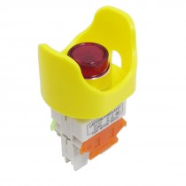 DC 24V Red Light 6P 1NO 1NC Latching Ingot Shaped Push Button Switch