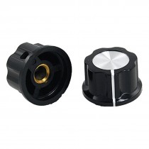2 X Black 7/8" Potentiometer Volume Rotary Turning Knobs