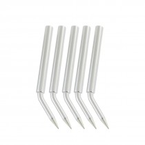 5 x Silver Tone 60W Bent Head Design Replaceable Soldering Iron Tip