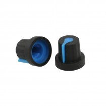 5 Pcs 6mm Split Shaft Insert Dia Blue Mark Black Potentiometer Knobs Caps
