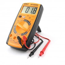 Yellow AC DC Voltage Current Testing Gauge LCD Display Digital Multimeter