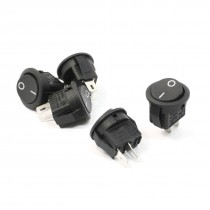3A 250VAC 6A 125VAC I/O ON-OFF SPST 2P Snap in Boat Rocker Switch 5 Pcs