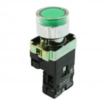 10A Ith 600V Ui 1NO SPST Momentary Action Green Indicator Push Button Switch