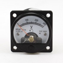 AC 0-300V Fine Tuning Dial Panel Analog Voltage Meter Voltmeter Black