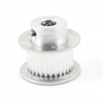 Silver Tone Aluminum Alloy 30 Teeth 6mm Pilot Bore Screwed Timing Pulley
