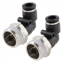 L Shape 8mm Hole 1 2" PT Threaded Pneumatic Quick Joint Connector 2 Pcs