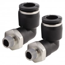 Elbow Design 10mm Hole 1 8" PT Threaded Pneumatic Quick Joint Connector 2 Pcs
