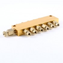 Air Pneumatic Brass Adjustable 6 Ways Oil Distributor Regulating Manifold