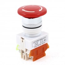 660V 10A DPST Panel Mounting Self-lock Red Mushroom Head Emergency Botton Switch