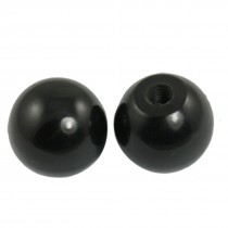 5 Pcs 1/5" Moulded Thread 25mm Dia Tapped Handling Ball Knobs Black