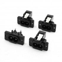 250V 7A Black Male Plug EC320 C8 Power Adapter Connector 4 Pcs