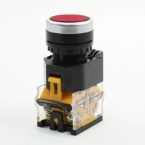 380V 10A 4 Terminal Momentary Red Push Button Switch NO NC DPST