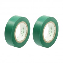 18mm Wide 9M Long Self Adhesive Green PVC Insulation Tape Roll 2PCS