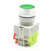 660V 10A Green Flat Button Momentary Action DPST NO+NC Push Button Switch