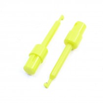 2.4" Long Plastic Lead Wire Probe Test Hooks Testing Clip Yellow 2pcs