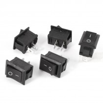 5 Pcs SPST On Off Black Boat Rocker Switch AC 250V/6A 125V/10A