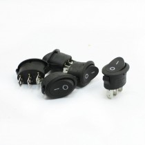 250V/6A 125V/10A AC 3 Pins 2-Position SPDT Panel Mount Boat Rocker Switch 5PCS