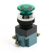 Ui 380V Ith 5A Green Non Lock Mushroom Push Button Switch DPST NO NC