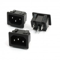3pcs AC 250V 15A IEC 320 C14 Plug Clamp Type Power Inlet Socket