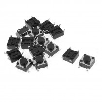 15 Pcs 6 x 6 x 4mm Momentary Square Tact Push Button Switch