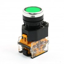 Ui 380V Ith 10A DPST Contact Momentary Green Button Pushbutton Switch