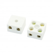 10A 380V Insulation Connector Porcelain Ceramic Terminal Block 2W5H 2Pcs