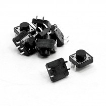 10 Pcs 0.47" x 0.47" x 0.28" 4 Pin DIP PCB Mount Momentary Tact Switch