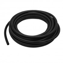 10mm Dia 32.8Ft Black Corrugated Shaped Pipe Bellows Tube