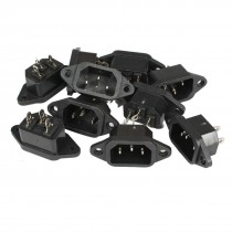 10 x IEC320 Electrical 3 Pins C14 Plug Connector AC 250V 10A
